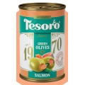 Оливки зеленые, фаршированные лососем Tesoro, 300 гр